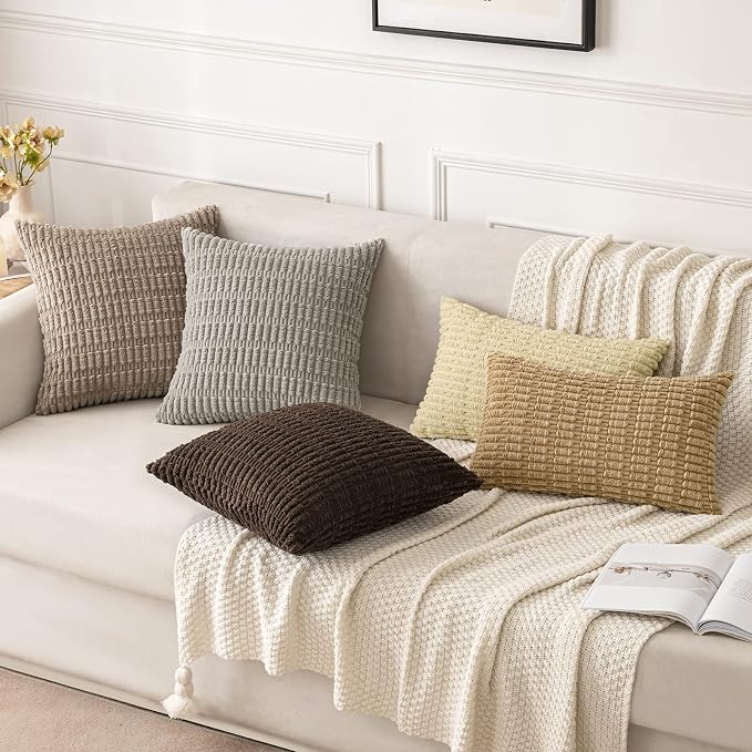 MIULEE Pack of 2 Corduroy Decorative Lumbar Throw Pillow Covers 20x12 Inch Soft - Image 4