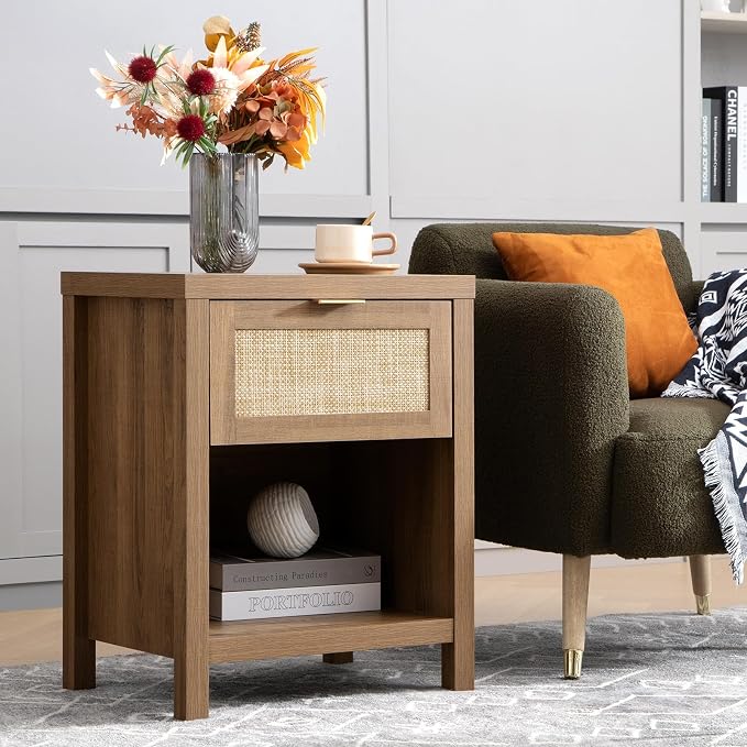 SICOTAS Rattan Nightstands Set of 2 - Image 7