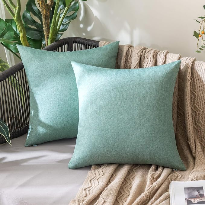 MIULEE Pack of 2 Decorative Outdoor Solid Waterproof Throw Pillow Covers Spring by MIULEE