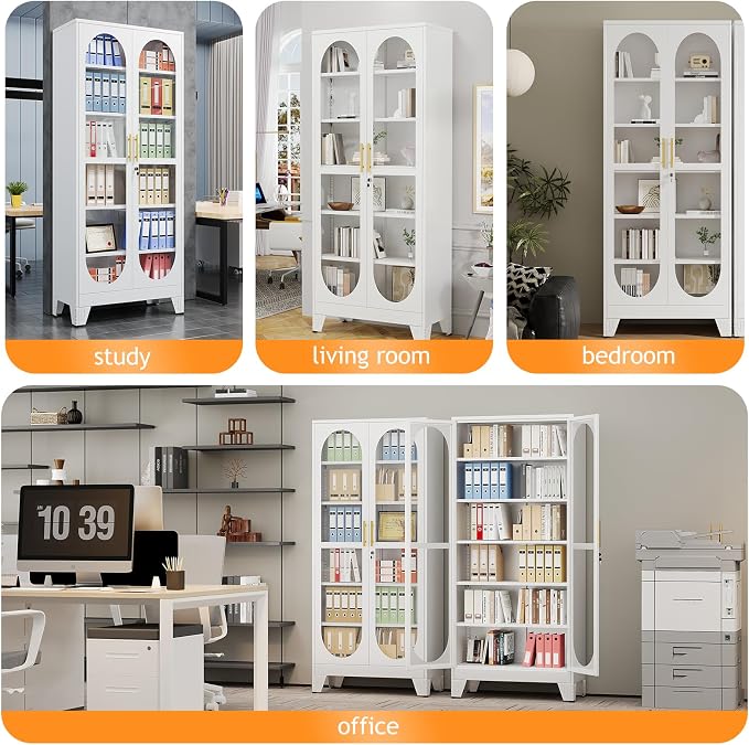PAOFIN 75" H Locking Display Cabinet - Image 8
