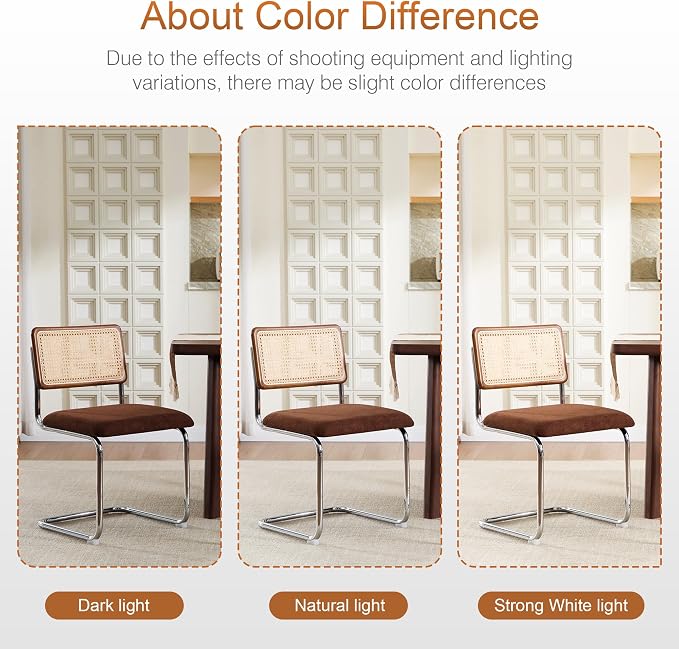 Zesthouse Rattan Dining Chairs Set of 6, Mid Century Modern Dining Room Chairs - Image 8
