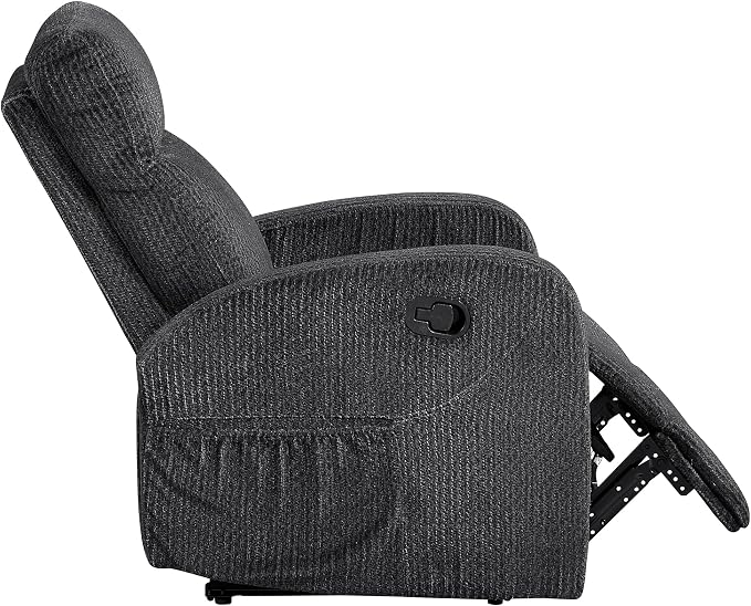Lexicon Manual Recliner Chair, Textured Microfiber Reclining Chair, Wall Hugger - Image 14