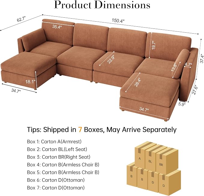 150'' Oversized Modular Sectional Sofa - Image 2