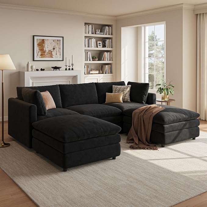 97" Cloud Couches for Living Room, 29.1" Deep Seat Modular Sectional Sofa by TROMIRY