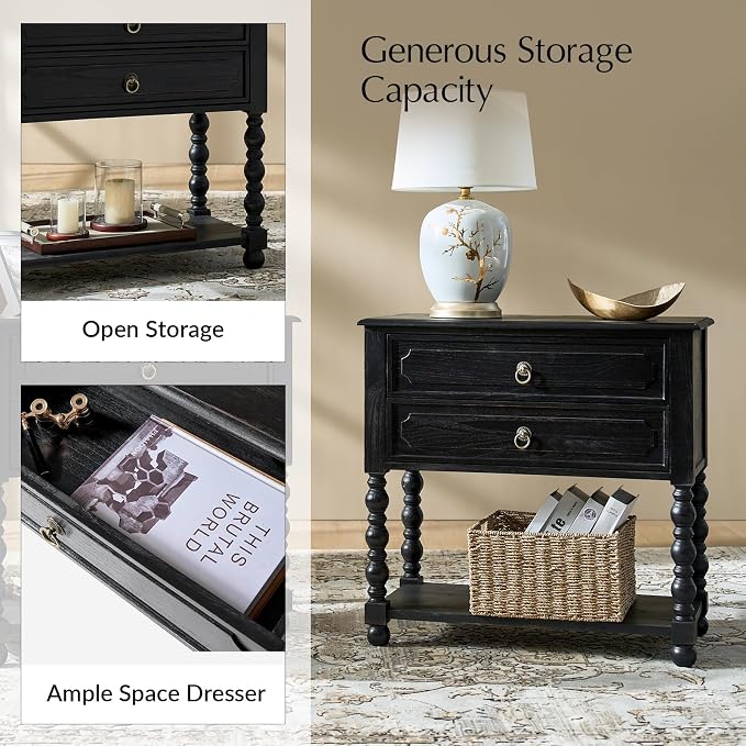 HULALA HOME Farmhouse Storage End Table Set of 2 - Image 4
