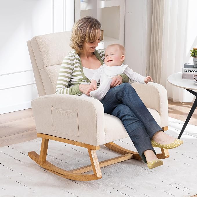 HCHAIRH Rocking Chair Nursery, Nursing Rocker Chairs - Image 3