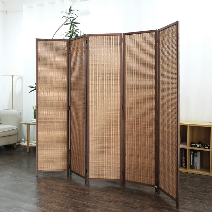 Furnnylane 5 Panel Bamboo Room Divider - Image 5
