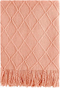 BOURINA Orange Throw Blanket 50x60 Inches Throw Textured Solid Soft Sofa Couch by BOURINA