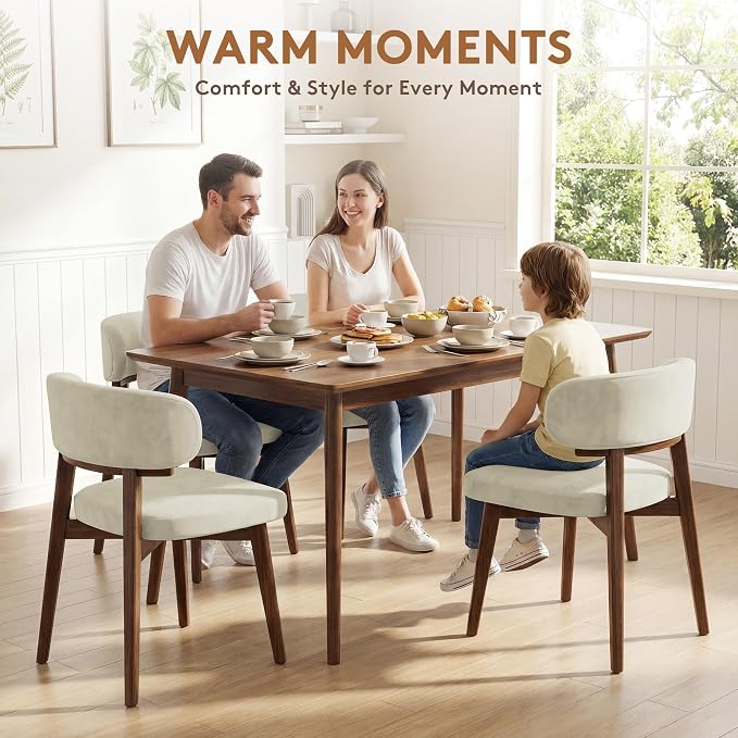 Dining Chairs Set of 2, Modern Upholstered Dining Chairs, Wooden Kitchen Chairs - Image 7