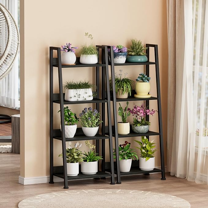 Furologee 4-Tier Ladder Shelf, Ladder Bookshelf - Image 7