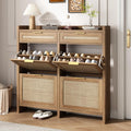 HOKYHOKY Large Rattan Shoe Storage Cabinet by HOKYHOKY