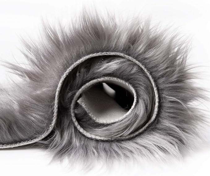Ashler Faux Fur Rug, Fluffy Shaggy Area Rug Ultra Soft 3 x 3 Feet Round Fur Rug - Image 6