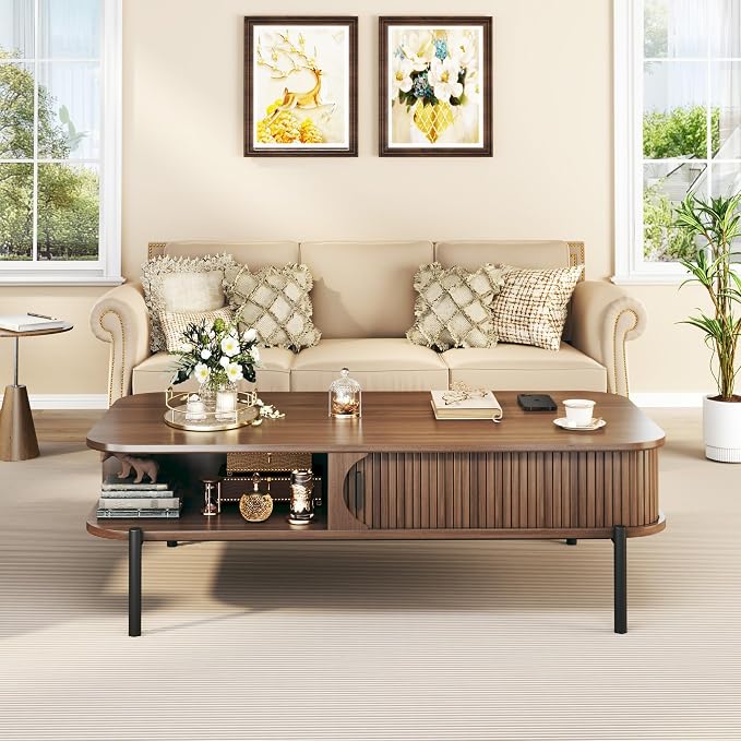 Coffee Table, 47.2" Mid Century Modern Coffee Tables - Image 7
