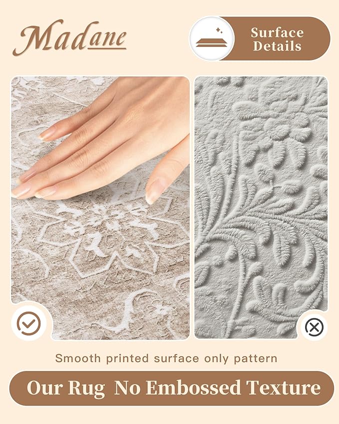 Madane Living Room 10x14 Area Rugs, Washable Low Pile Non-Slip Stain Resistant - Image 4