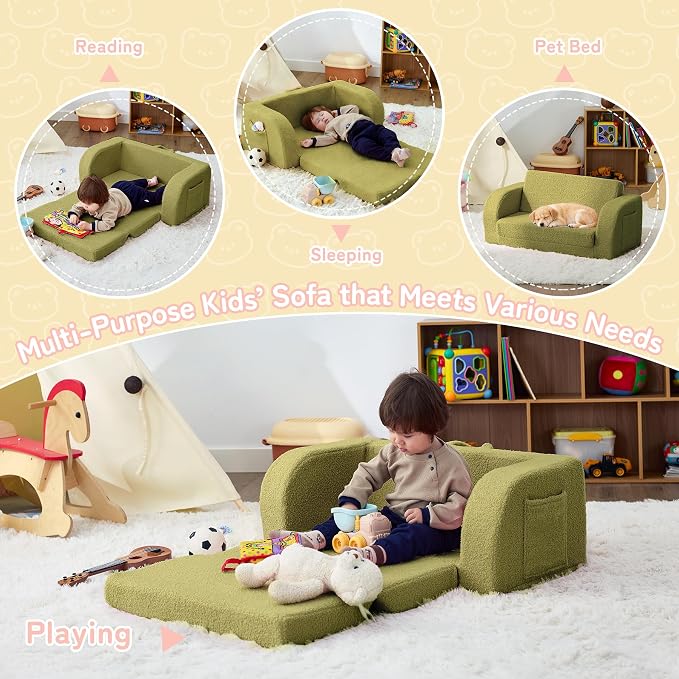 Toddler Couch, 2-in-1 Toddler Chairs Comfy 1-3 Years Old, Toddler Chair - Image 6