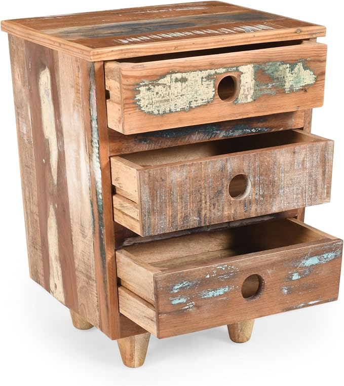 End Table Recycled Wood Nightstand, Side Table - Image 7
