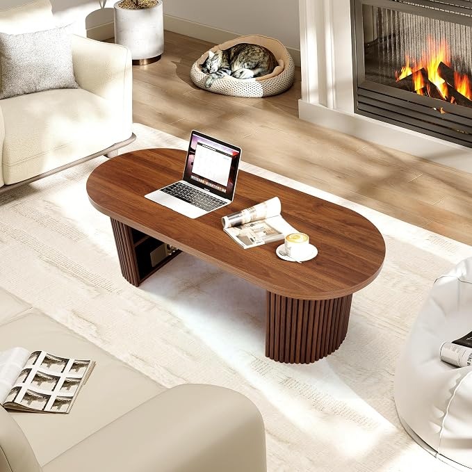 Oval Fluted Coffee Table - Image 5