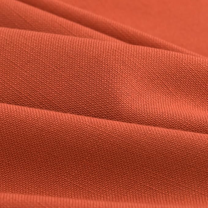 Nanspring Bright Orange Linen Blend Light Filtering Back Tab Curtains 102 - Image 5