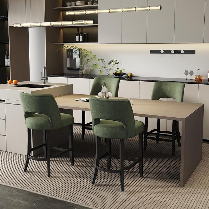 VKNOW Bar Stools Set of 2, Modern Counter Stools - Image 4