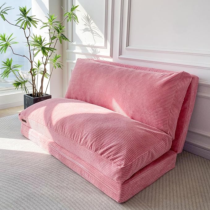 MAXYOYO Folding Sofa Bed, Extra Thick and Long Floor Sofa Convertible Sleeper by MAXYOYO