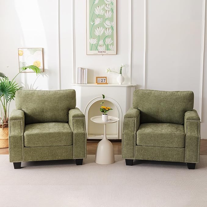 Rexulqo Oversized Accent Chair Set of 2, Oversized Armchair by REXULQO