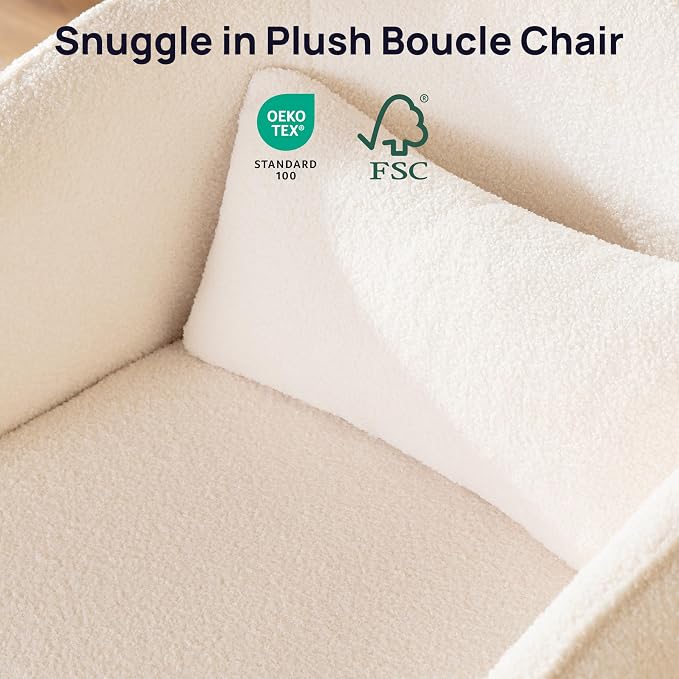 Oversized Boucle Swivel Accent Chair - Image 7