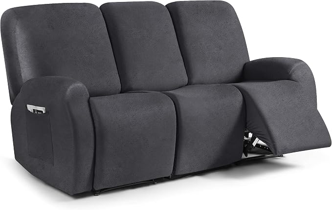 ANARACHON Leather Look Recliner Couch Cover, 8-Pieces Stretch Recliner Sofa by ANARACHON