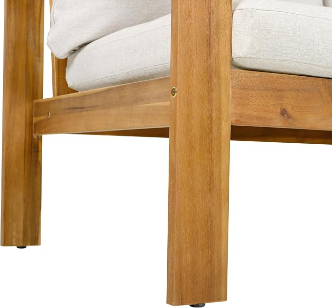 Christopher Knight Home Kayahs 4 Pieces Acacia Wood Furniture Set, Patio - Image 12