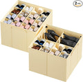 SpaceAid Shoe Organizer for Closet, 2 Pack Foldable Shoe Storage Containers by SpaceAid