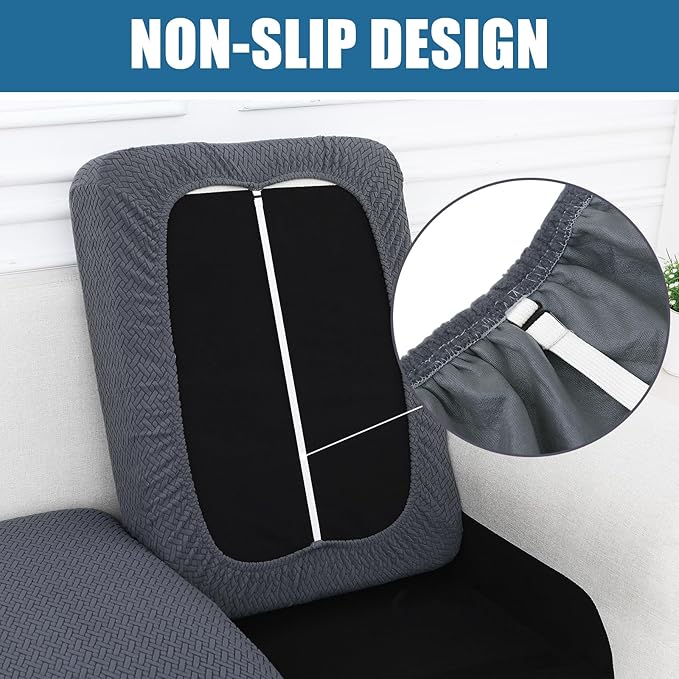 Smiry Waterproof Couch Cushion Covers, Stretch Jacquard Sectional Couch Covers - Image 3