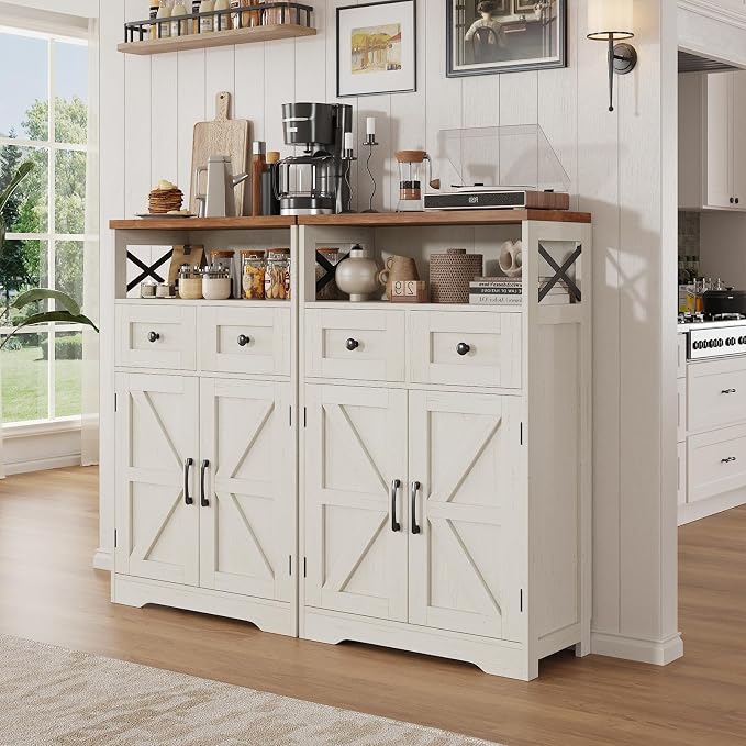 Befrases Set of 2 Farmhouse Storage Cabinet - Image 2