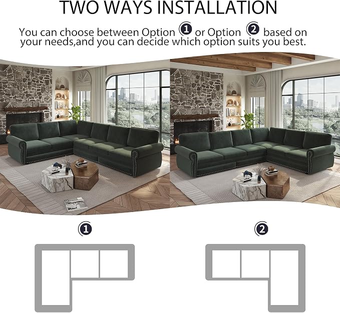 118" L-Shaped Sleeper Couch Bed - Image 5