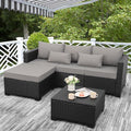 3 Pieces Patio Furniture Set Outdoor Sectional Wicker Patio Furniture Patio by Rattaner