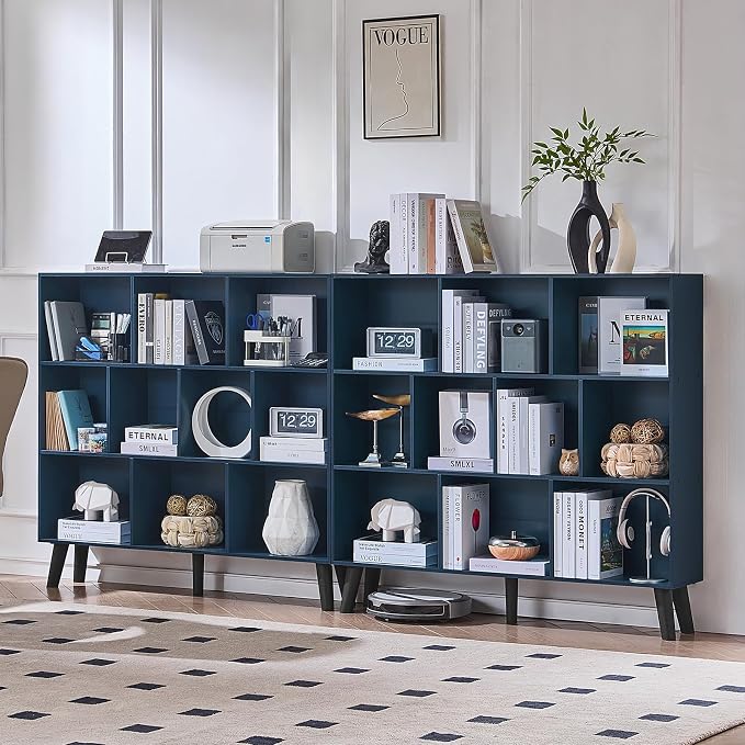 LEYAOYAO 10 Cube Bookshelf, 3 Tier Modern Wide Bookcase - Image 5