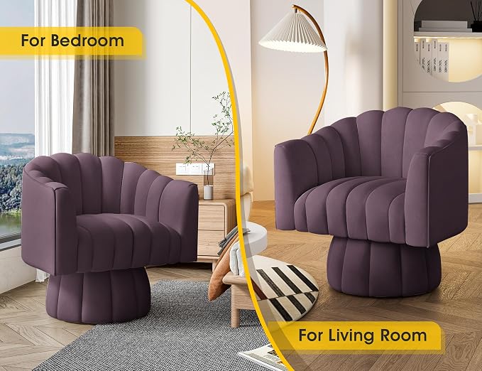 Dewhut Swivel Accent Chair, 360° Swivel Barrel Chair - Image 4
