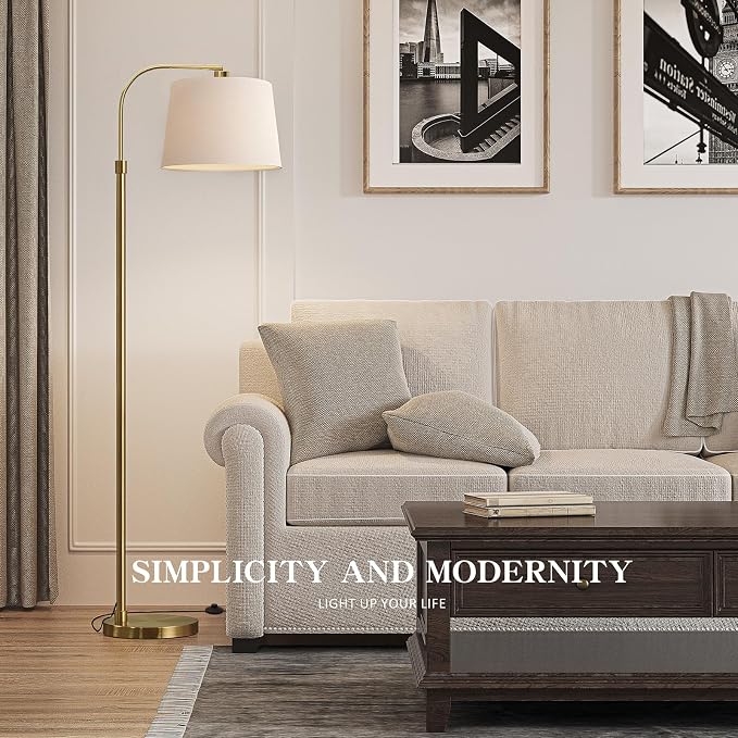 Oneach 62" Arc Floor Lamp for Living Rooms, Modern Reading Light for Bedrooms - Image 2