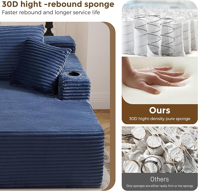 133" Oversized Cloud Boneless Sofa Couch - Image 3