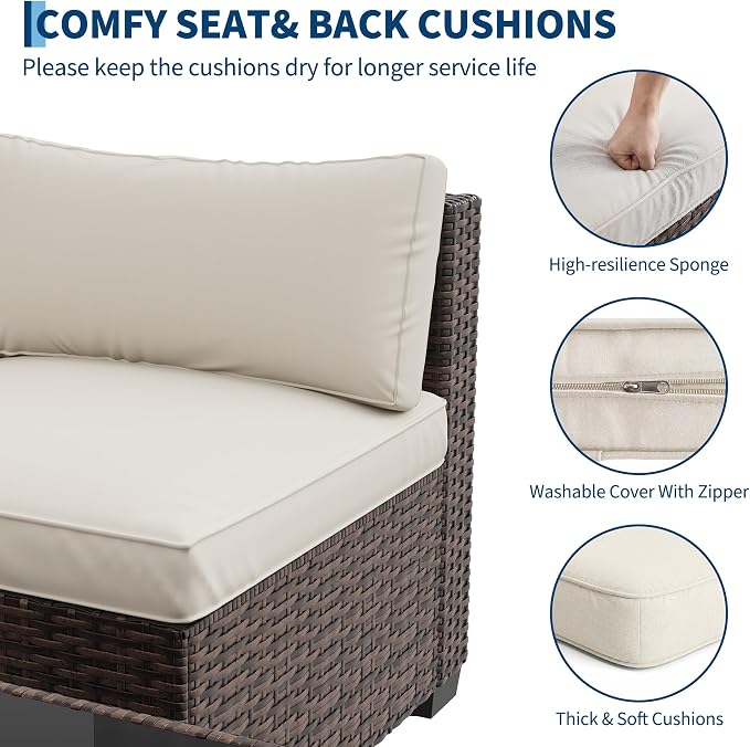 GAOMON Patio Furniture Sets, 7-Piece Outdoor Sectional Sofa Set - Image 5
