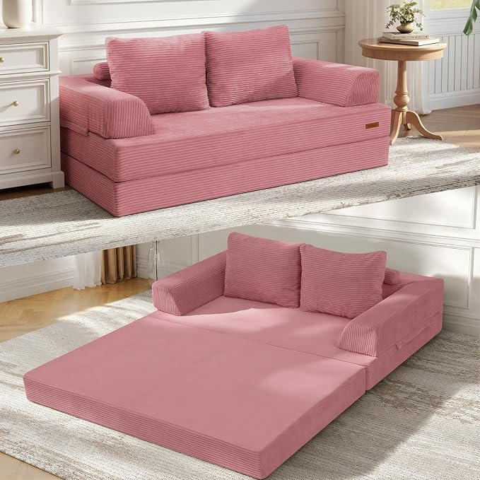 COMAX Futon Sofa Bed, Convertible Folding Sofa Bed, Boneless Couch Loveseat by COMAX