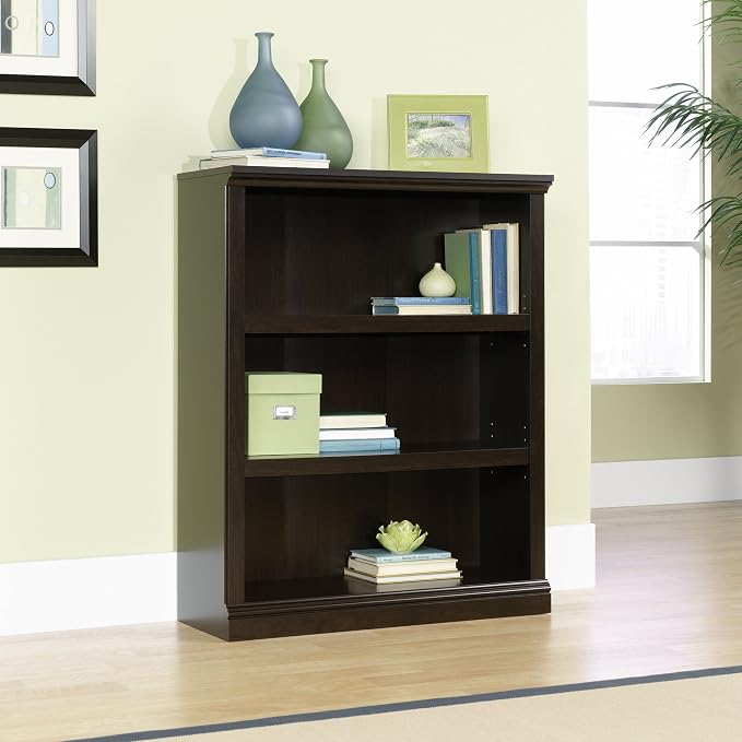 Sauder Miscellaneous Storage 3-Shelf Bookcase/ Book shelf, Jamocha Wood finish - Image 2