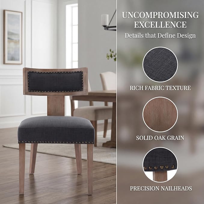 VESCASA Linen Upholstered Dining Chairs - Image 5