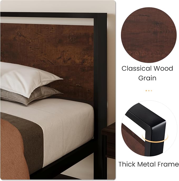 SHA CERLIN 14 Inch Twin Size Metal Platform Bed Frame - Image 5