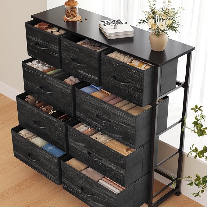 DUMOS 9 Drawer Dresser for Bedroom, Fabric Storage Organizer - Image 8