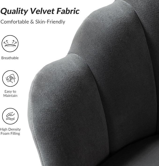 HULALA HOME Modern Velvet Accent Chair - Image 4