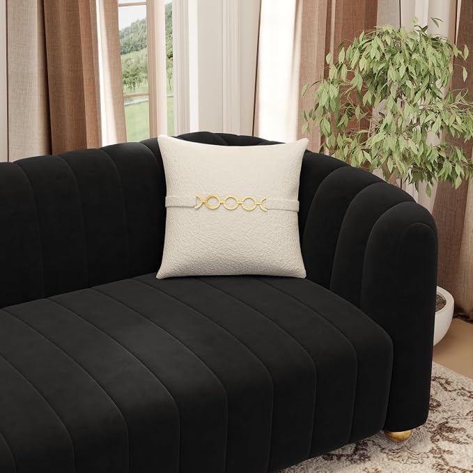 KEAI 83.46" Velvet Couch for Living Room Large Modern Sofa - Image 5