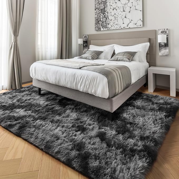 PAGISOFE Abstract Shaggy Area Rug 4' x 6' Plush Furry Rugs - Image 5