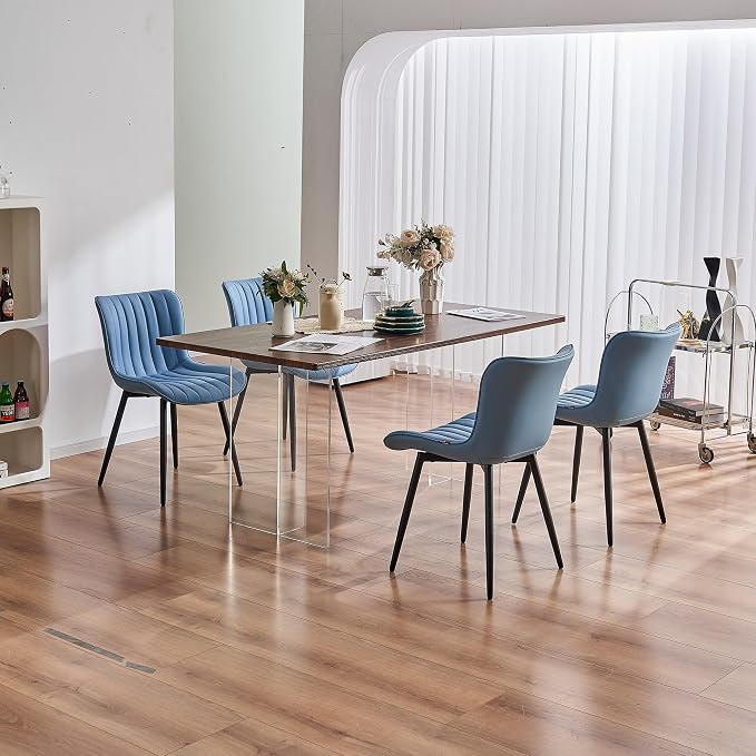 YOUNUOKE Mid-Century Modern Dining Chairs Set of 2, Armless Accent Chair - Image 7