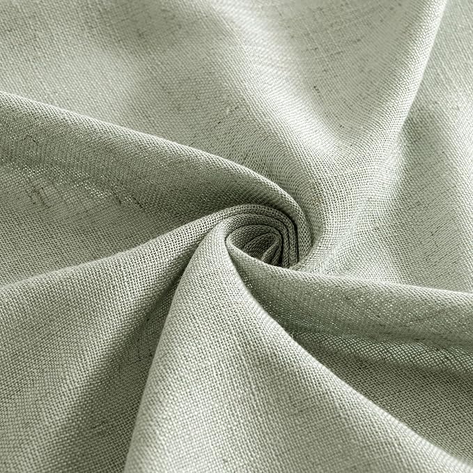 MIULEE Sage Linen Curtains 84 Inch Length 2 Panels - Image 8