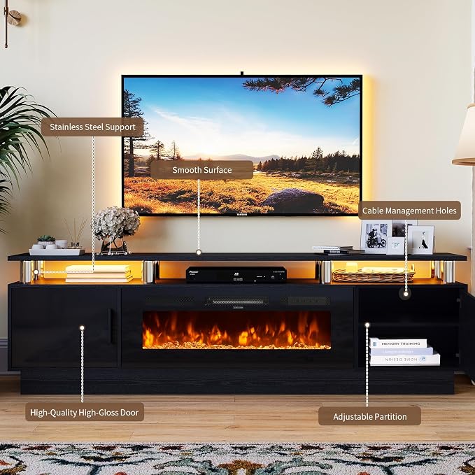 70" TV Stand for Living Room, Modern Entertainment Center & Media Console - Image 5