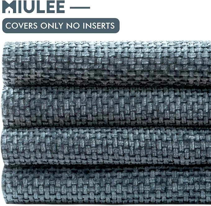 MIULEE Pack of 4 Couch Throw Pillow Covers 20x20 Inch Navy Blue Soft Decorative - Image 6